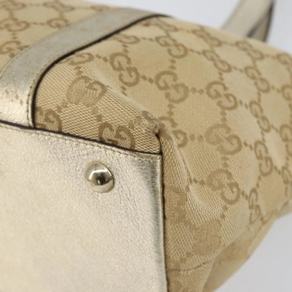 GUCCI GG Canvas Abbey Tote Bag Beige Gold 141470 Auth 156041 - Picture 4 of 16